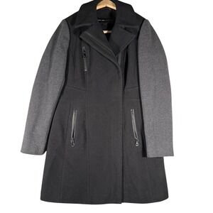 Marc New York Andrew Marc Women's Wool Blend Coat Size 6‎ Black Gray Two Tone